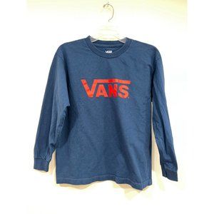 Vans Blue Red Logo Graphic Long Sleeve‎ Shirt Size XL
